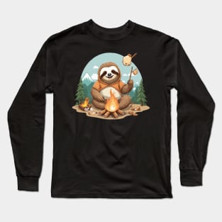 Campfire Sloth Long Sleeve T-Shirt